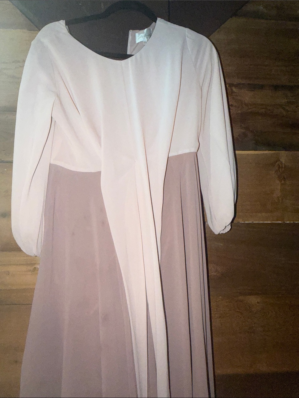 Dainty Jewells Blush Pink and Taupe Two-Tone Pleated Dress - Picture 3 of 6